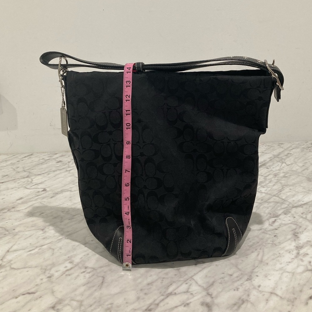 Coach Black signature canvas bucket bag purse - Picture 11 of 12